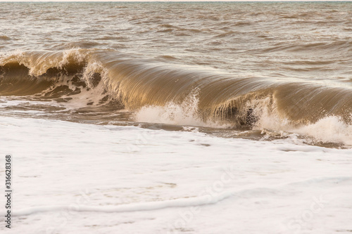 Fototapeta Naklejka Na Ścianę i Meble -  High wave view in stormy sea