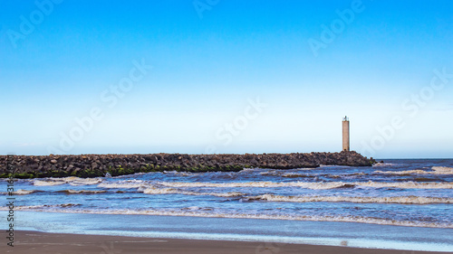 Obraz na płótnie The Mampituba Lighthouse located in the city of Torres, in the state of Rio Gran