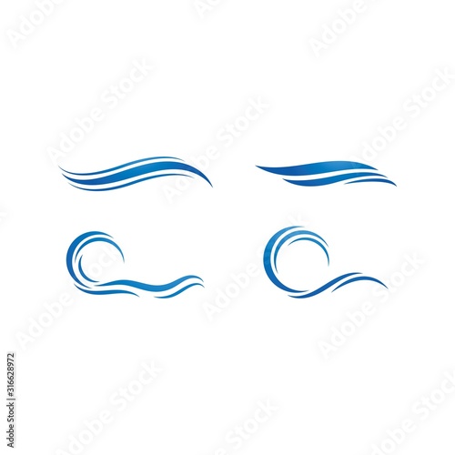 Water Wave symbol and icon Logo Template