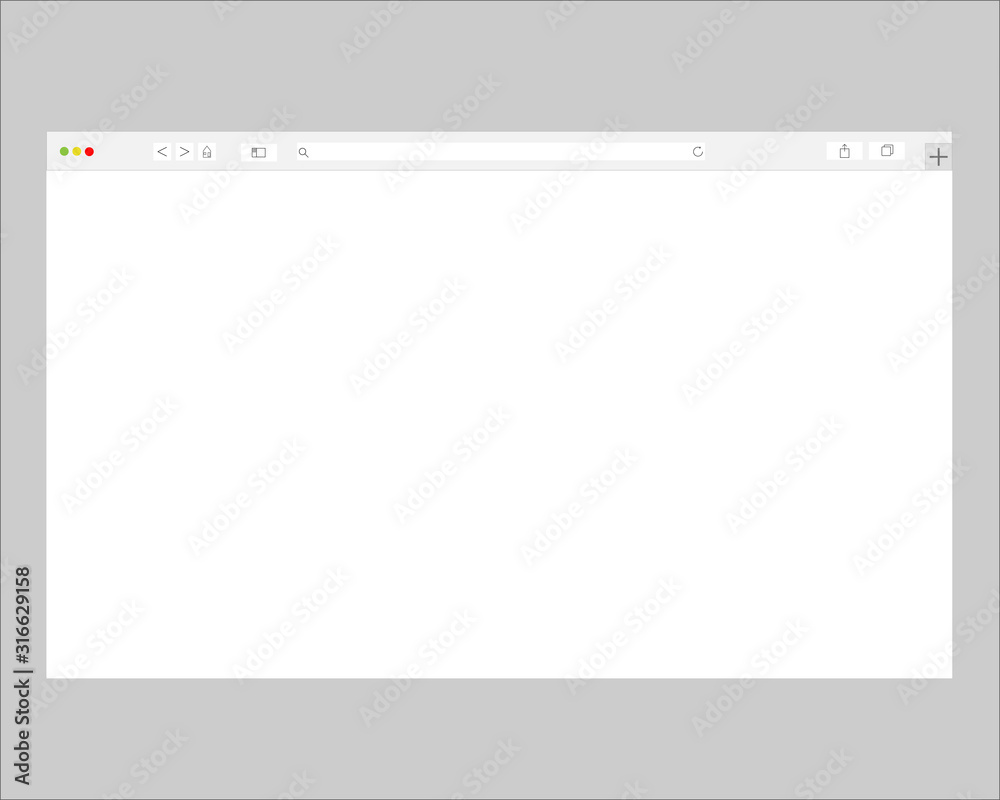 browser window design isolated on light background. Web window screen ...