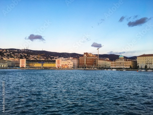 City view of Trieste at sunset