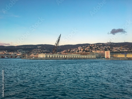 City view of Trieste at sunset