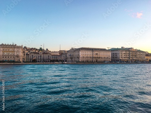City view of Trieste at sunset