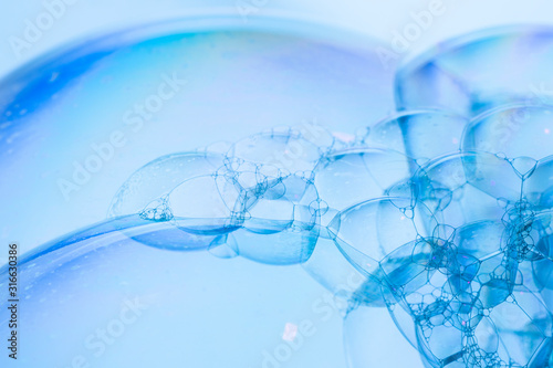 Blue Bubbles Structure Chain Abstract Background
