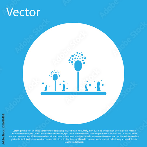 Blue Mold icon isolated on blue background. White circle button. Vector Illustration
