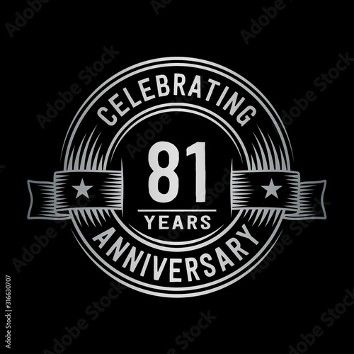 81 years anniversary celebration logotype. Vector and illustration.