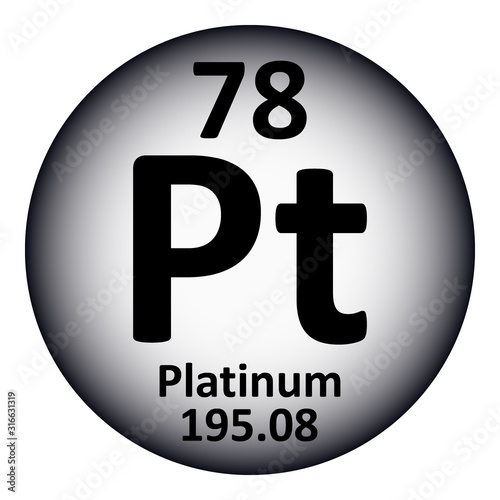 Periodic table element platinum icon.