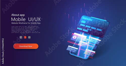 Internet mobile banking isometric concept. Isometric mobile phone and internet banking. online payment security transaction via credit card. Digital security financial information and protection