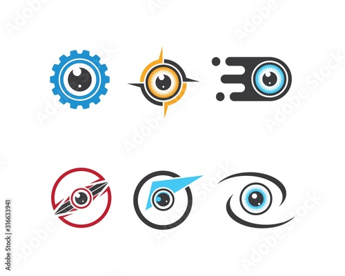 optical eye icon Logo vector Template illustration