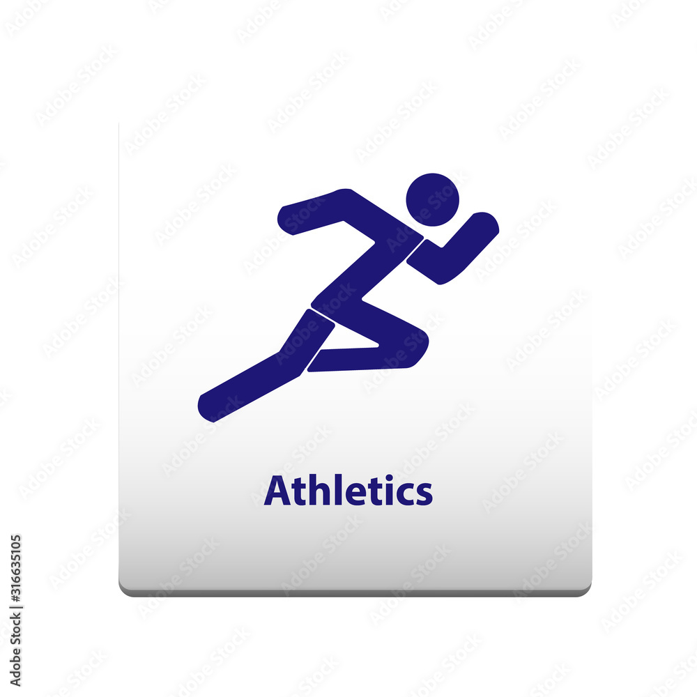 Athletics sport Symbol. stickman solid icon.vector illustration