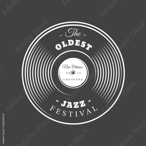 Music label isolated on black background