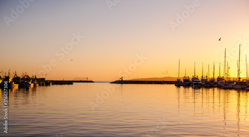 Sunset. Sunset at the port of Estepona.
