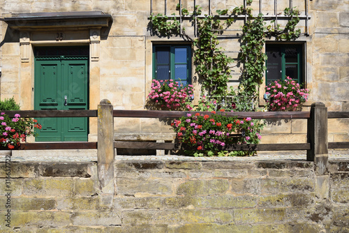 old house with flowers in Thurnau