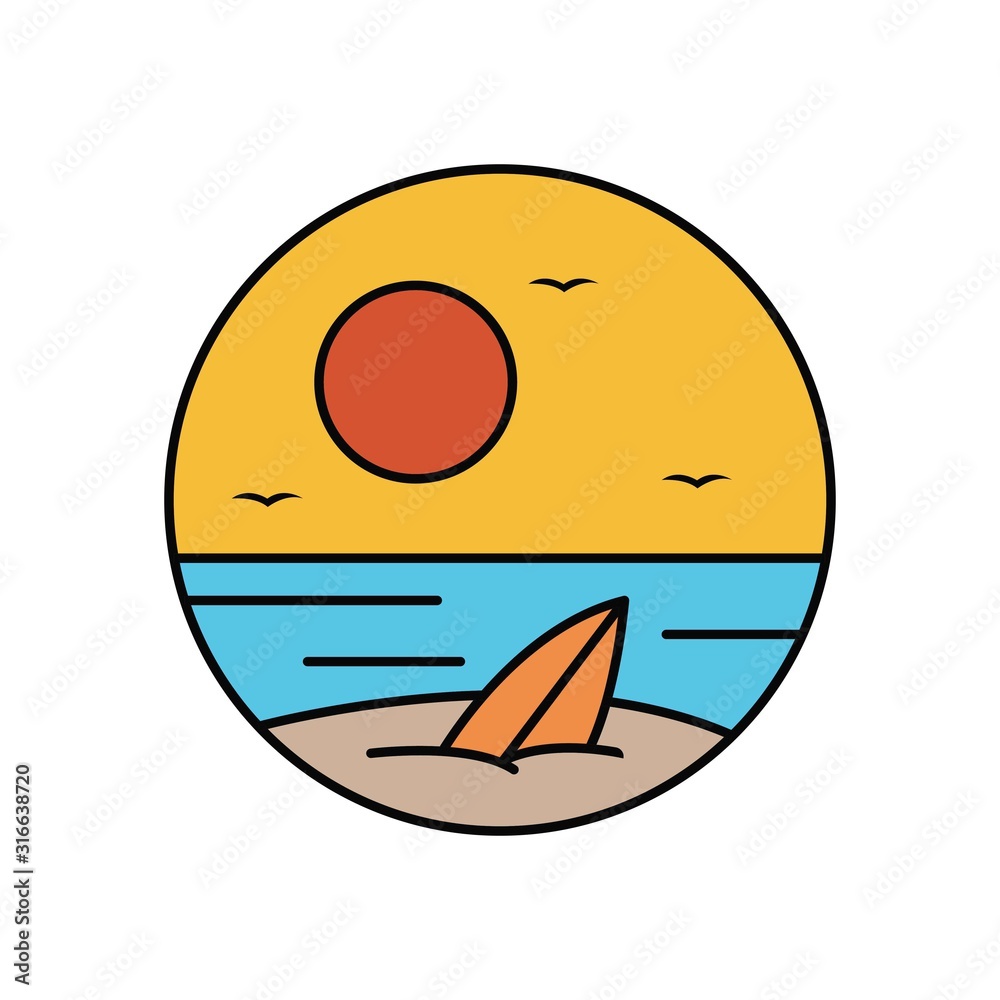 beach logo design vector illustration beach logo design vector illustration