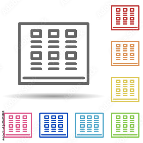 Storyboard, theatre in multi color style icon. Simple thin line, outline vector of theatre icons for ui and ux, website or mobile application