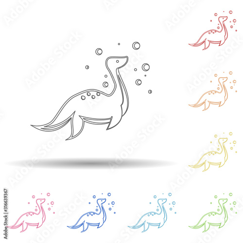 Plesiosaur cartoon icon. Element of jurassic period icon for mobile concept and web apps. Color cartoon plesiosaur icon can be used for web and mobile