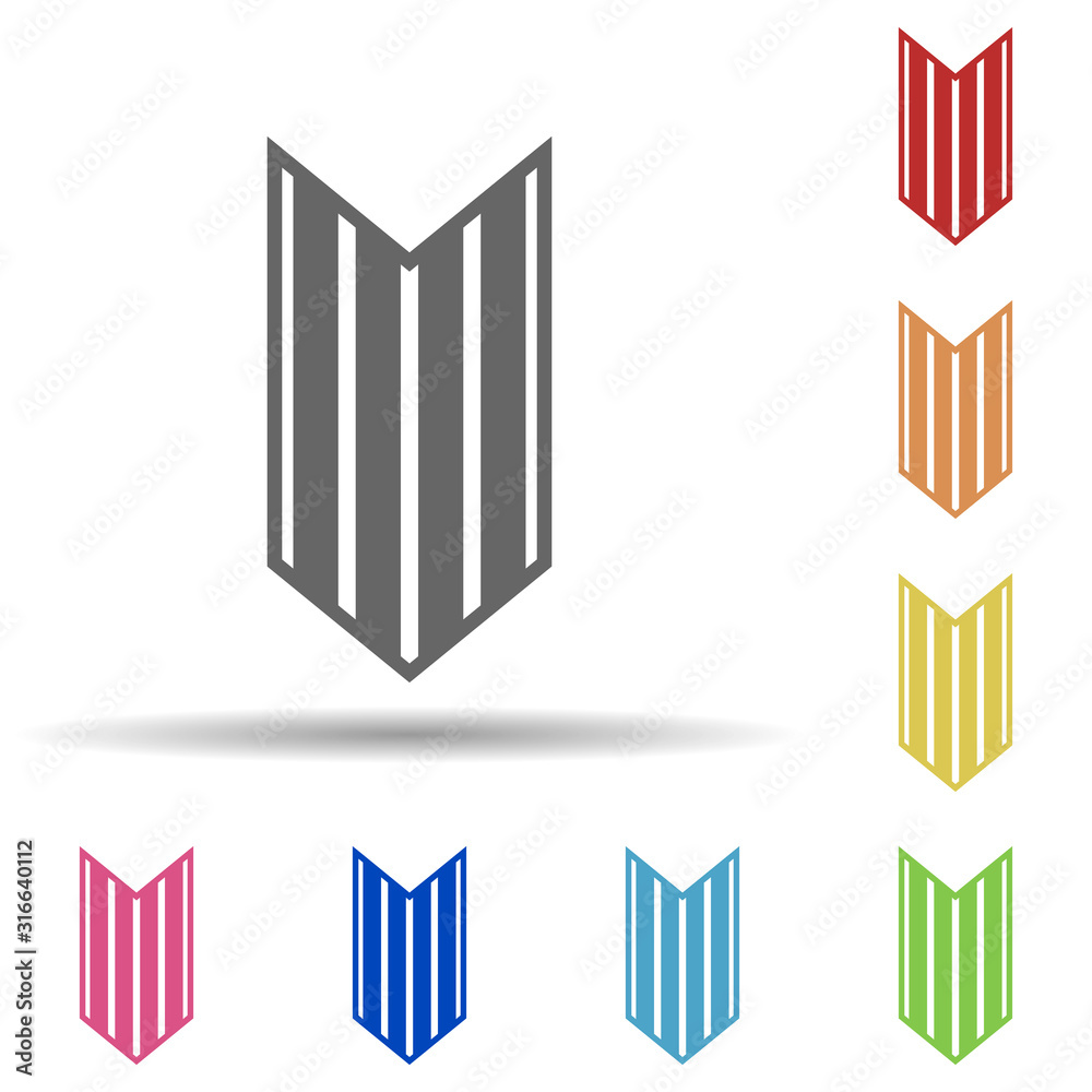 Rank in epaulettes in multi color style icon. Simple glyph, flat vector of army icons for ui and ux, website or mobile application