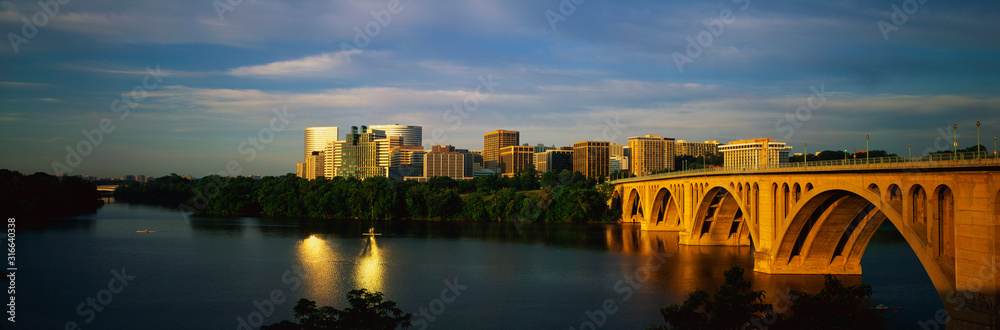 Wall Mural This shows sunrise over the Key Bridge on the Potomac River