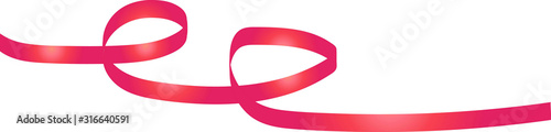 vector ribbon swirled in pink