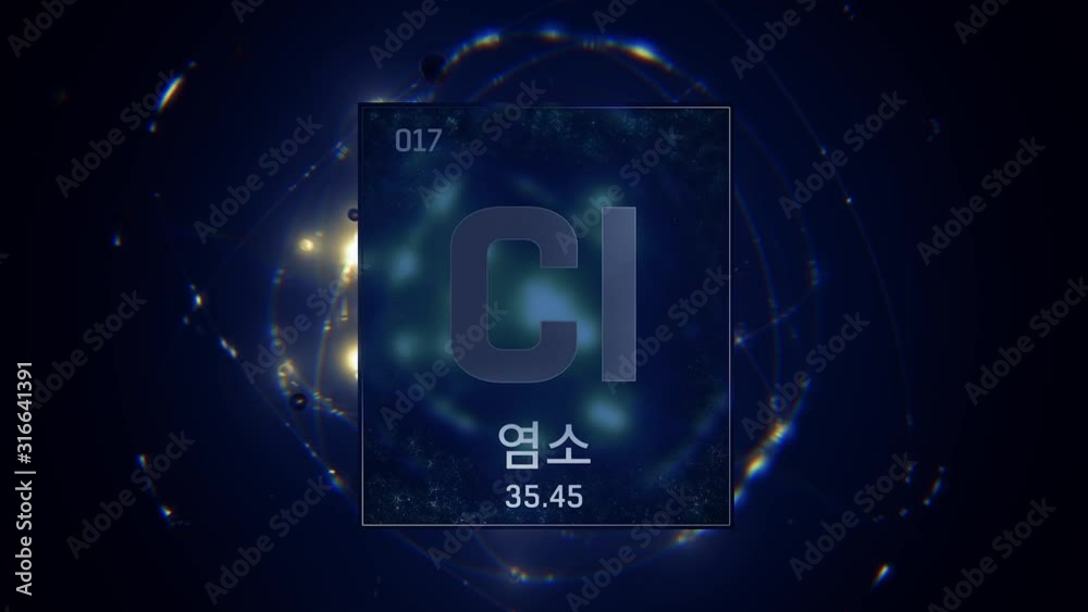 17th Element Vidéo Stock Chlorine as Element 17 of the Periodic Table. Seamlessly ...