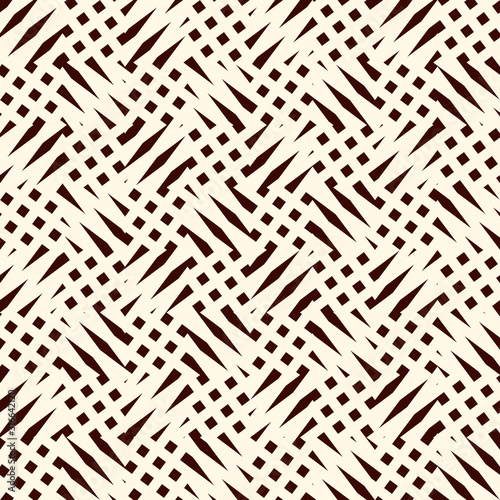 Scratched grunge background. Cross hatching texture. Broken inclined lines abstract. Distressed sketch seamless pattern