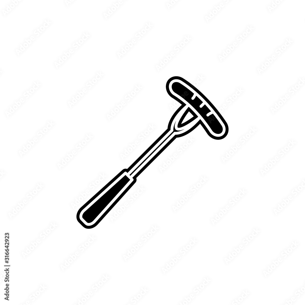 sausage on the fork icon. Simple glyph, flat vector of camping icons for ui  and ux, website or mobile application Stock Vector | Adobe Stock