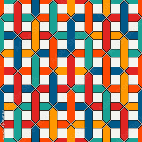Stylized overlapping pipelines background. Seamless pattern with maze, labyrinth motif. Contemporary wicker ornament.