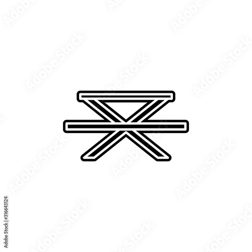 picnic table icon. Simple glyph, flat vector of camping icons for ui and ux, website or mobile application