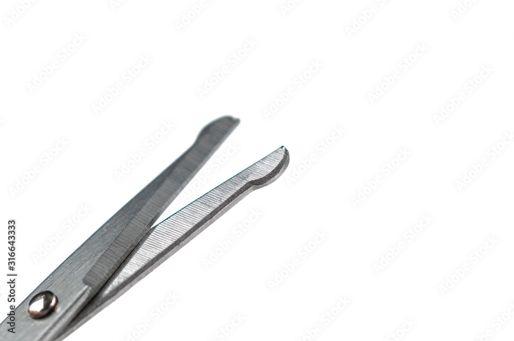 Nail scissors isolated on white background.Copy space Nail scissors isolated on white background.Copy space