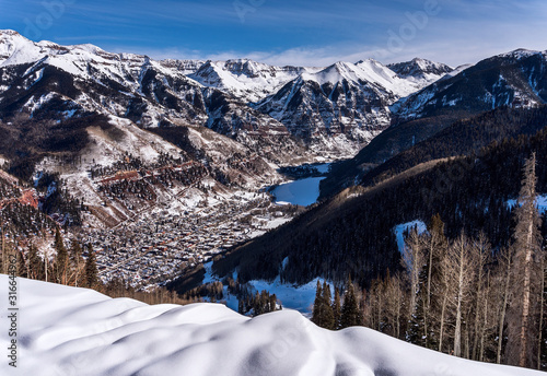 Telluride Colorado and the San Juan Mountains in winter