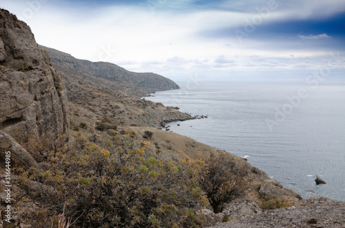 Wallpaper Mural Sea and mountains. Seascape rocky coast. Travel and adventure. Torontodigital.ca