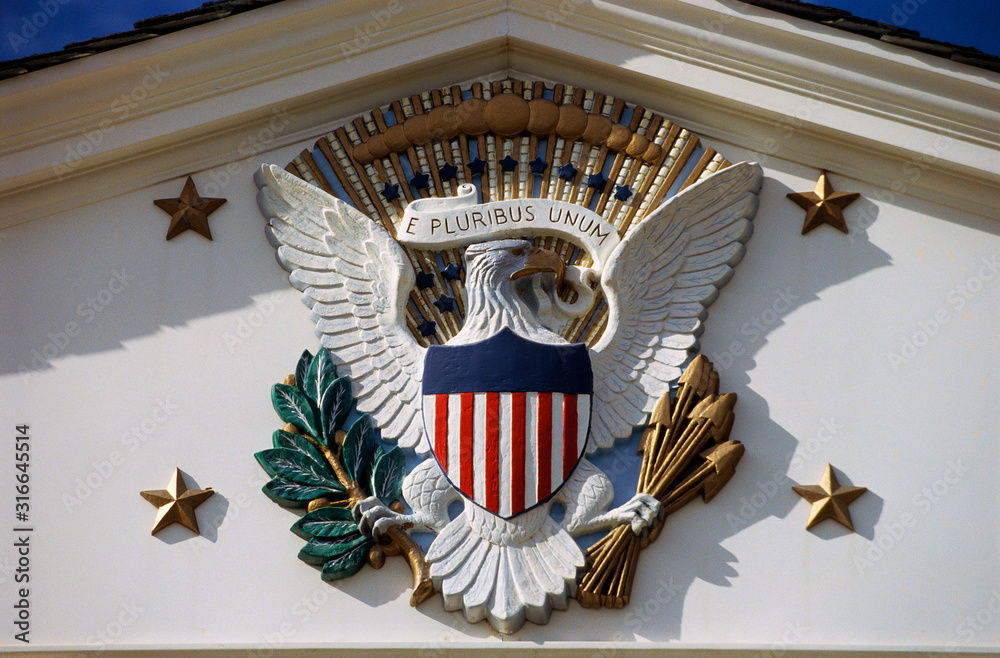 National Emblem, situated on the building of the Herbert Hoover ...