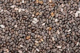 The chia seeds. Healthy superfood. Top view.