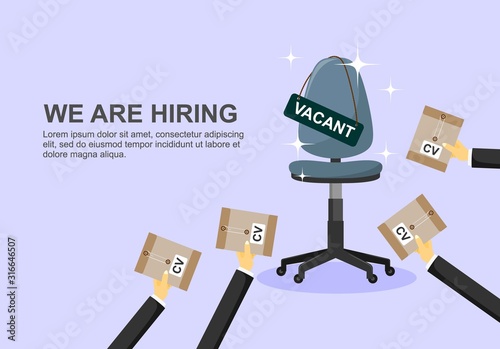 Business hiring and recruiting concept. We are hiring, banner concept, vacant position.