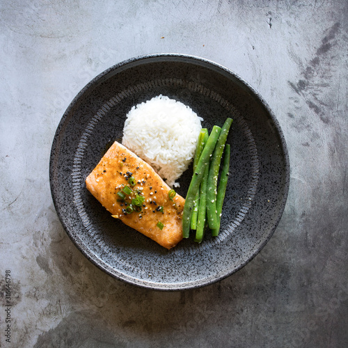 Ginger Miso Salmon with Gre...