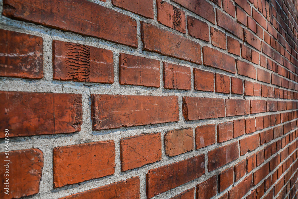 Fototapeta premium Brick wall wall cement floor brown stone