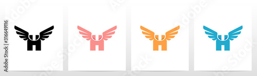 Wings On Letter Logo Design H