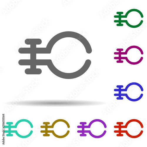 Laboratory, clamp in multi color style icon. Simple glyph, flat vector of laboratory icons for ui and ux, website or mobile application