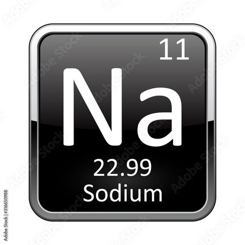 The periodic table element Sodium. Vector illustration