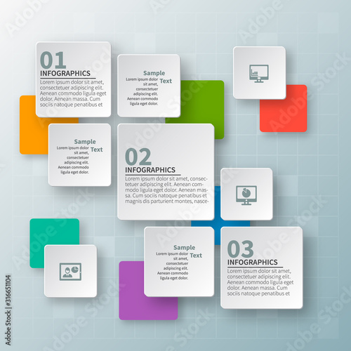 Abstract 3D Paper Infographics. Business template .Vector illustration