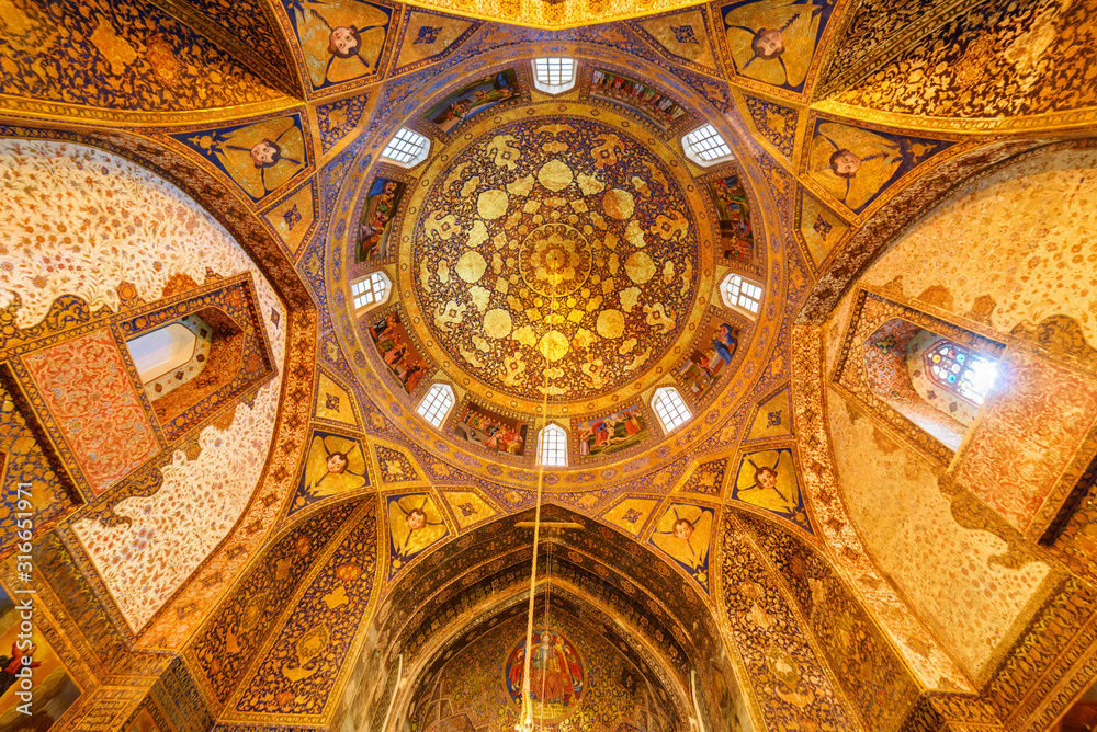 Fabulous interior view of the Bedkhem Church in Isfahan, Iran