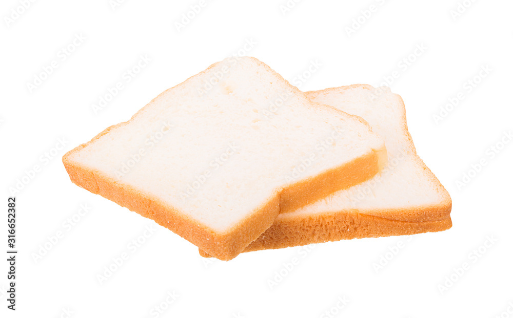 sliced bread isolated on white background, clipping paths