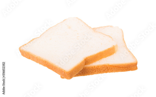 sliced bread isolated on white background, clipping paths