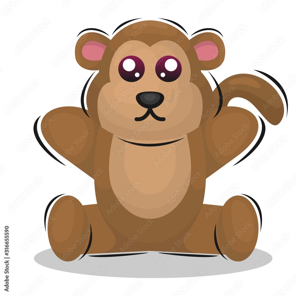 cute monkey mascot design vector premium cute monkey mascot design vector premium