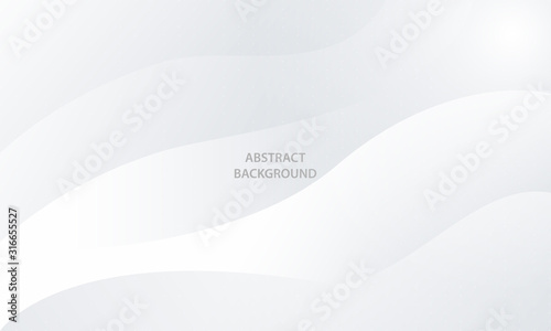 Abstract wave background with light silver element. Modern white background design.