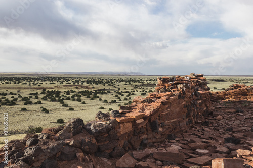 view of ancient ruins at Wupatki National Monument, Arizona