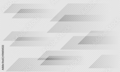 White and gray abstract geometric background. Texture with halftone elements. Modern vector design template.