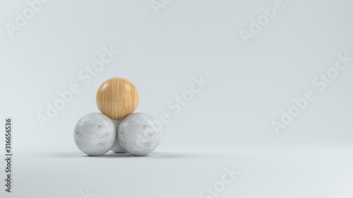 Fototapeta Naklejka Na Ścianę i Meble -  blank balls for own text in front of white background