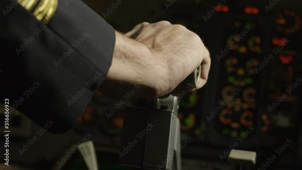 Pilot in cockpit during flight Pilot in cockpit during flight
