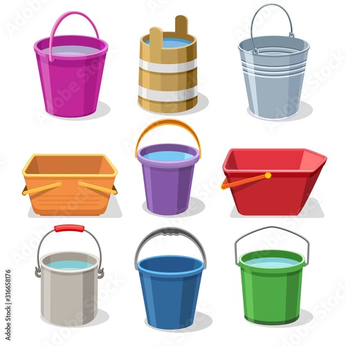 Buckets and pails set